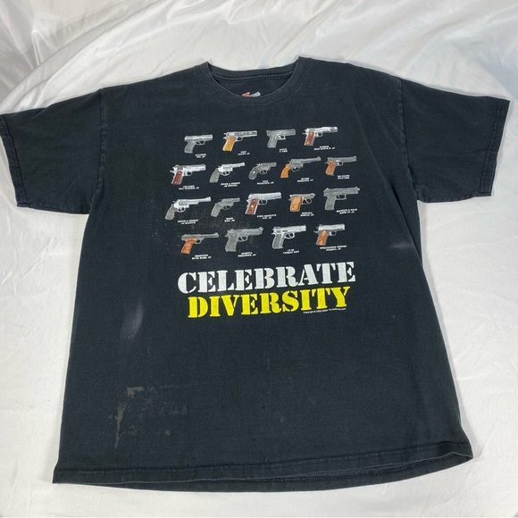 Hanes Men’s Worn Faded Condition Celebrate Diversity Ter - Picture 1 of 6
